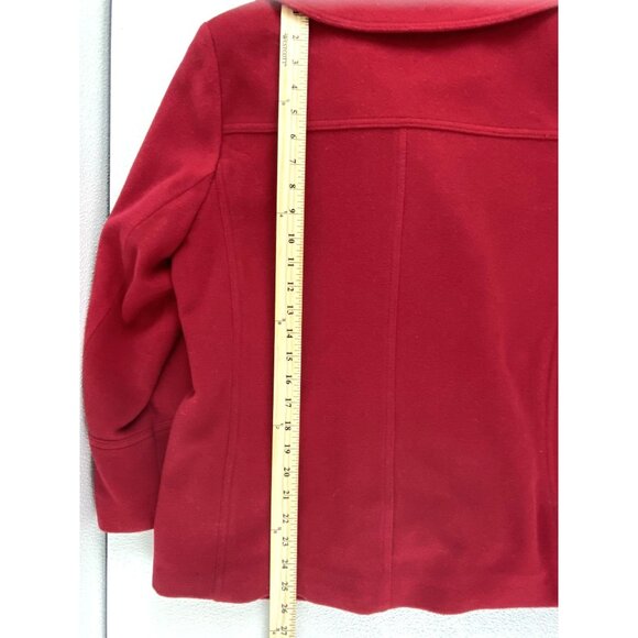 Vntg Preston & York 8P Red Wool-Blend Peacoat Double-Breasted Pocket Fully Lined - Picture 9 of 16